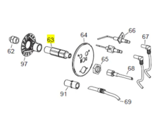 Veloci Heater Replacement Nozzle Support - Blaze 100