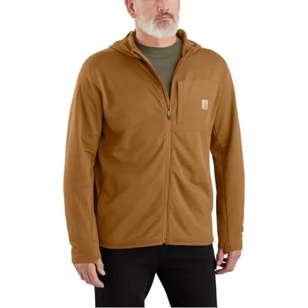 30% OFF - CARHARTT 106625 - Carhartt 106625 - Force® Relaxed Fit Full-Zip Long-Sleeve Hooded T-Shirt - Carhartt Brown