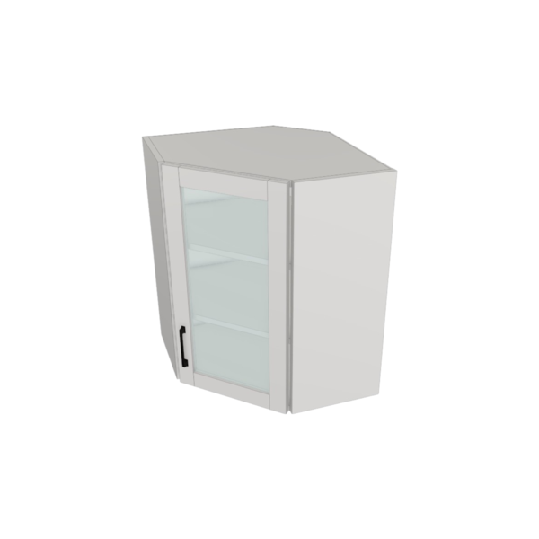 Providence Pure White Box Glass Door Angle Wall Cabinet Kit - 24”x 30” X 13”