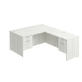 Classic L-Shape Desk 77" x 60" with 2 Box/File Pedestals - Silver Birch