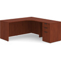 Classic L-Shape Workstation 66" x 66" with Right Hand Return and Box/Box/File Pedestal - Cherry