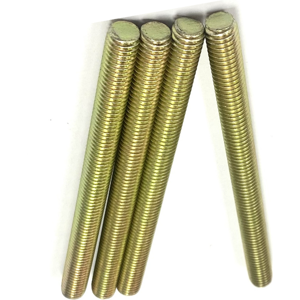 1/4" - 20 X 3" FULLY THREADED STRAIGHT ROD SAE J429 GR 8 ZINC TRIVALENT YELLOW