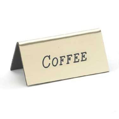 Cal-Mil 228-1-011 3"W x 1-1/2"H Beverage Tent Sign (Coffee)