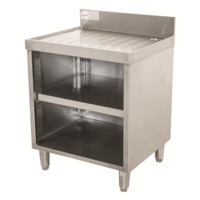 Advance Tabco CRD-2BM Underbar Drainboard Open Cabinet Base with Mid Shelf