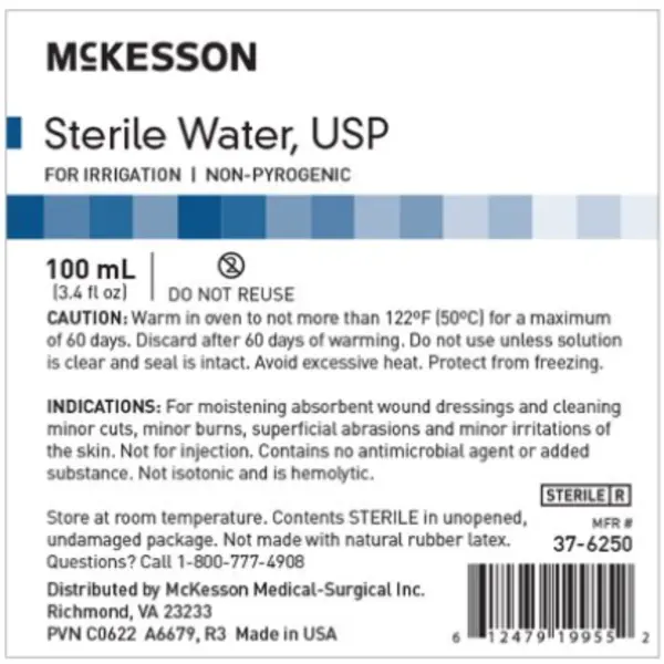 Sterile Water, 100ml Irrigating Solution