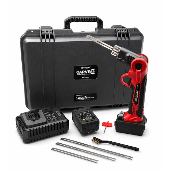 ROTATABLE CARVE 360 HKT W/2 BATTERY,CHARGER, AND 4" 6" 8" & 10" BLADES