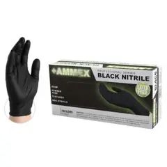 NITRILE GLOVE, 4 MIL, LARGE, BLACK, POWDER FREE 100/BX 10 BX/CS  ABNPF46100