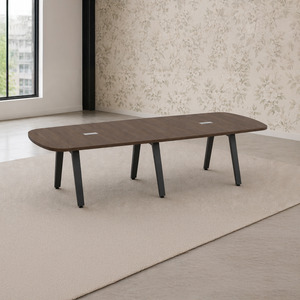 SIGAR7637N - 10 ft. Arena Conference Table w/Black Metal VA Leg