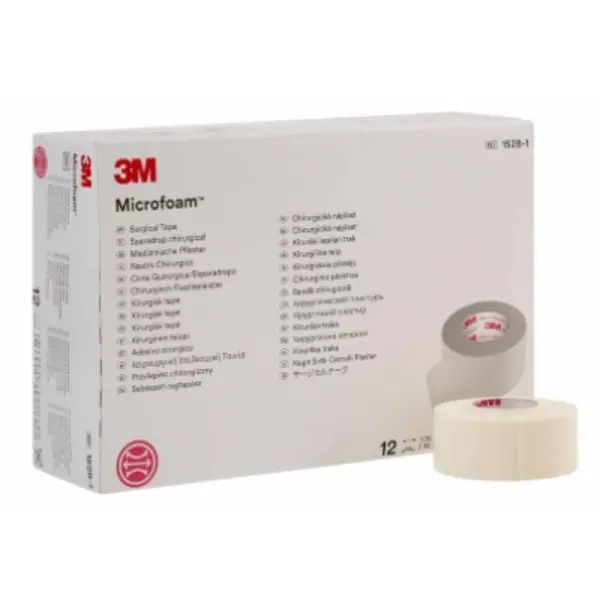 Tape, Microfoam Surgical Elastic/Foam 1"x5.5yd white n/s 12/box 3M 1528-1
