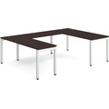 Elements U-Shape Desk 102" x 72" - Espresso with White Legs