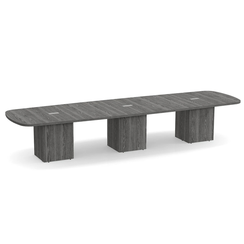 Arena Conference Table 14 Ft with Cube Base - Newport Grey