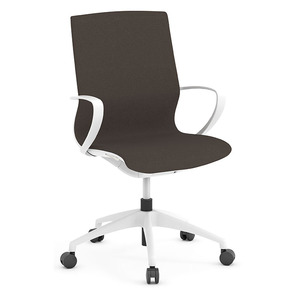 20621 MARIC MIDBACK CHAIR-WHITE/BROWN M115