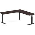 Enhance Electric Height-Adjustable L-Shape Desk with Left Radiused Corner 72" X 72" - Espresso with Black Base