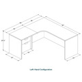 Classic L-Shape Workstation 66" x 66" with Left Hand Return and Box/File Pedestal - Aspen