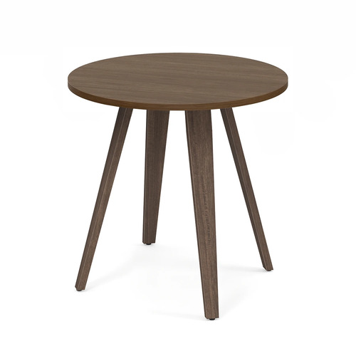 Signature Round Meeting Table 30" - Modern Walnut with Wood Legs