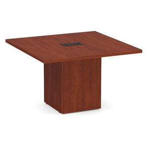 CUBSQ2139N 4ft Square Conference Table with Cube Base - Cherry