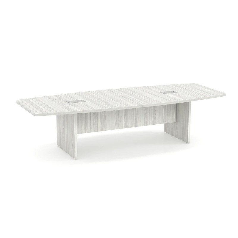 Classic Boat-Shape Conference Table 10 Ft - Silver Birch