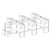 WEBBTYP40- 67"H Six Person Partial Glass Panel Workstation with Storage