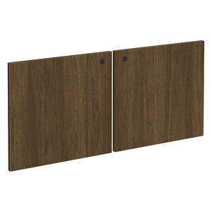 PL44LDLOCK - PAIR LAMINATE HUTCH DOORS W/LOCK - Modern Walnut