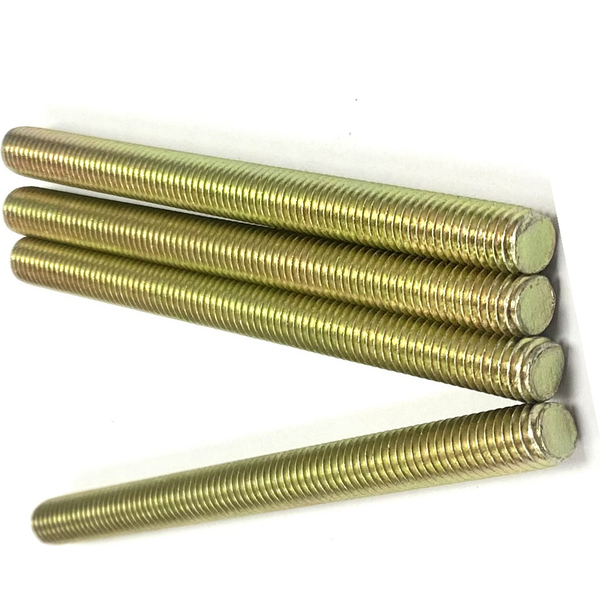 1 1/2" - 6 X 36" FULLY THREADED STRAIGHT ROD SAE J429 GR 8 ZINC TRIVALENT YELLOW