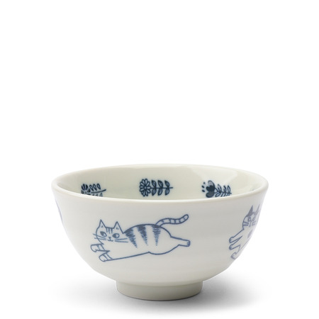 Bowl Rice Blue Cats