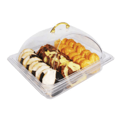 Winco PCSC-6C 6 qt Polycarbonate Square Food Storage Container