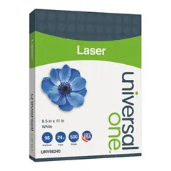 8.5 X 11 24 LB 98 BRIGHT UNIVERSAL DELUXE COPY PAPER, UNV98240   500/RM  10 RM/CA