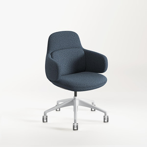 CHK73400 VIVA CLUB CHAIR w/ NYLON BASE - White base, Blue Seat