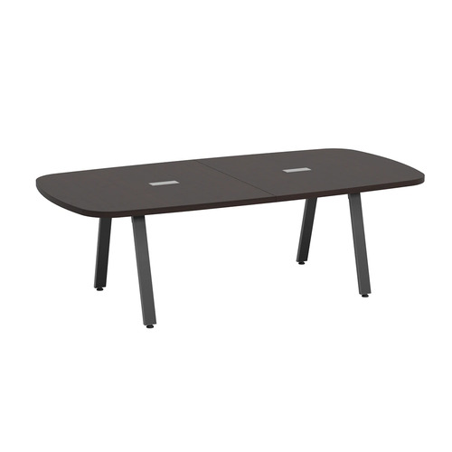 Signature Arena Conference Table 8 Foot - Espresso with Black Metal Legs