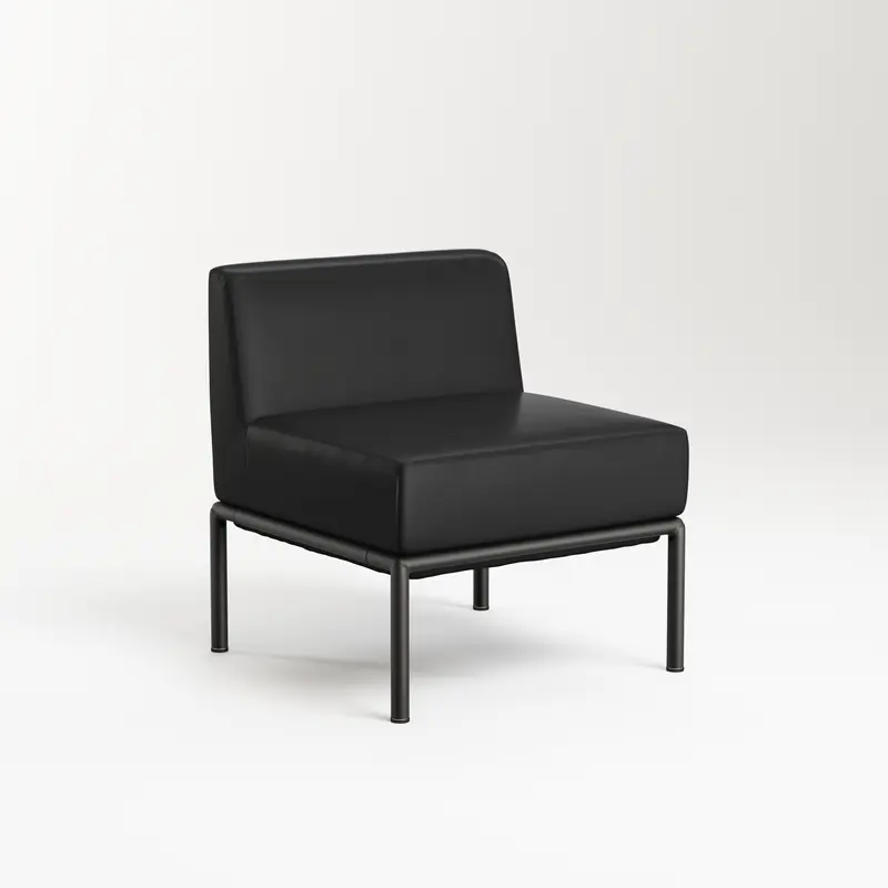 ARMLESS LOUNGE BLACK VINYL/BLACK FRAME