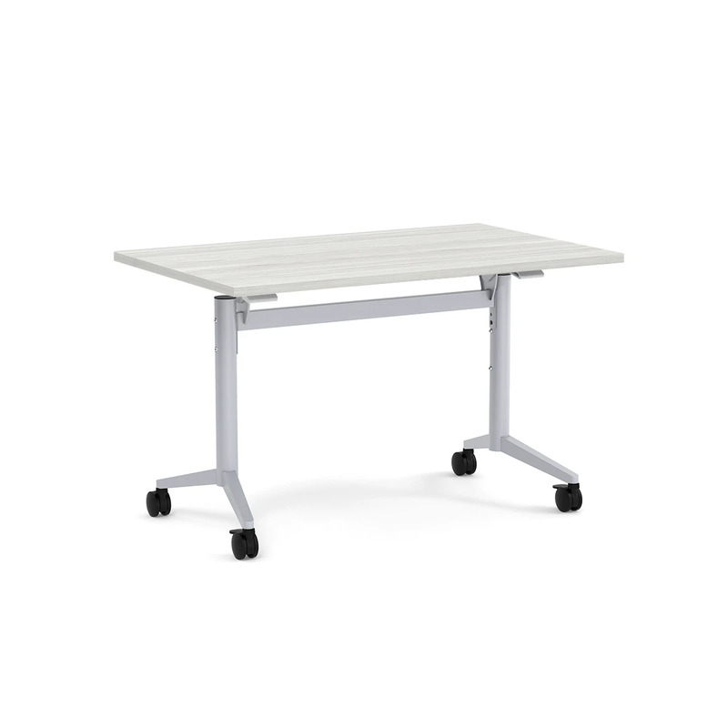 Nestling Flip Top Table 30" X 48" - Silver Birch Top with Silver Base