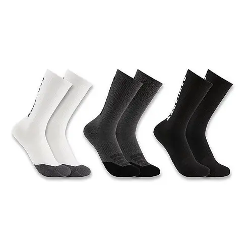 Carhartt ASC9873 - Midweight Cotton-TENCEL™ Logo Crew Sock 3 Pack - Assorted Navy