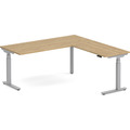Enhance Electric Height-Adjustable L-Shape Desk 72" X 72" - Aspen with Silver Base