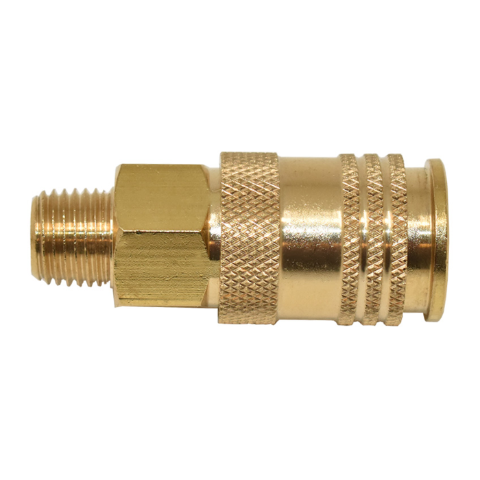 Industrial Brass Couplers - One Touch (1/4" Body, 1/4" Male NPT) Bulk Packed