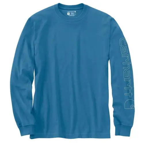 30% OFF - CARHARTT K231 - Long Sleeve Graphic T-Shirt - Horizon Blue Heather