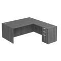 Classic L-Shape Desk 78" x 71" with Box/Box/File Pedestal - Newport Grey
