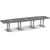  14' Classic Boat Shape Conference Table with Palmer Base - Newport Gray Top, Silver Brushed Base