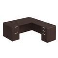 Classic L-Shape Desk 77" x 71" with 2 Full Pedestals - Espresso