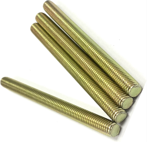 1/4" - 28 X 36" FULLY THREADED STRAIGHT ROD SAE J429 GR 8 ZINC TRIVALENT YELLOW