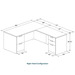 CLALD1040- Classic L-Shape Desk 66" W x 30" D with 47" Return and 2 Full Pedestals- Newport Gray