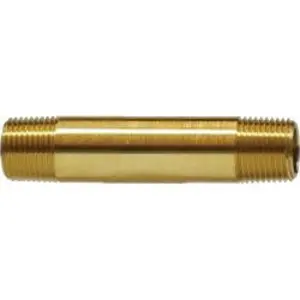 Long Nipple, 1/8 in 1/8 in, 4 in, Brass