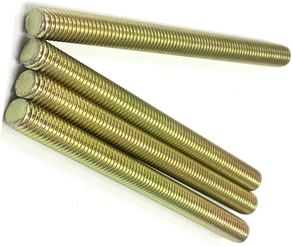 1/4" - 20 X 24" FULLY THREADED STRAIGHT ROD SAE J429 GR 8 ZINC TRIVALENT YELLOW