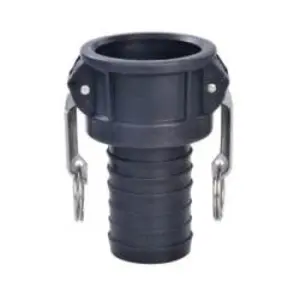 Cam and Groove Coupler, 1-1/2 in Type C x 1-1/2 in Hose Barbed, Polypropylene