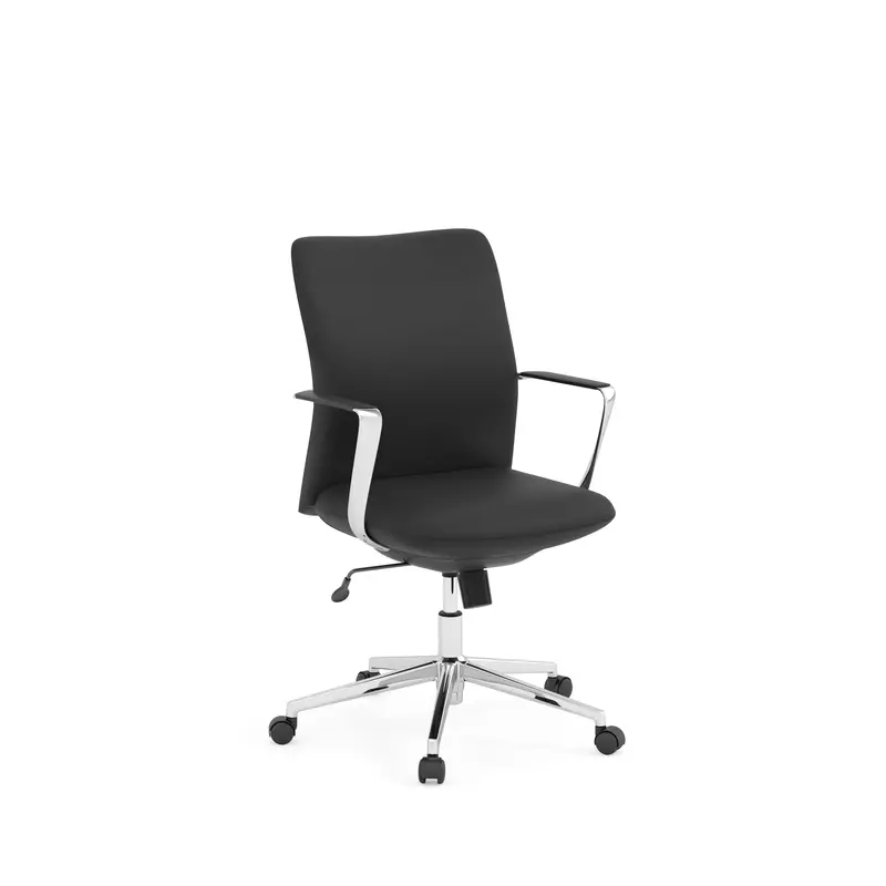 MID BACK EXEC BLACK LEATHER/CHROME