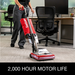 Sanitaire SC887E in use, 2,000-hour motor life
