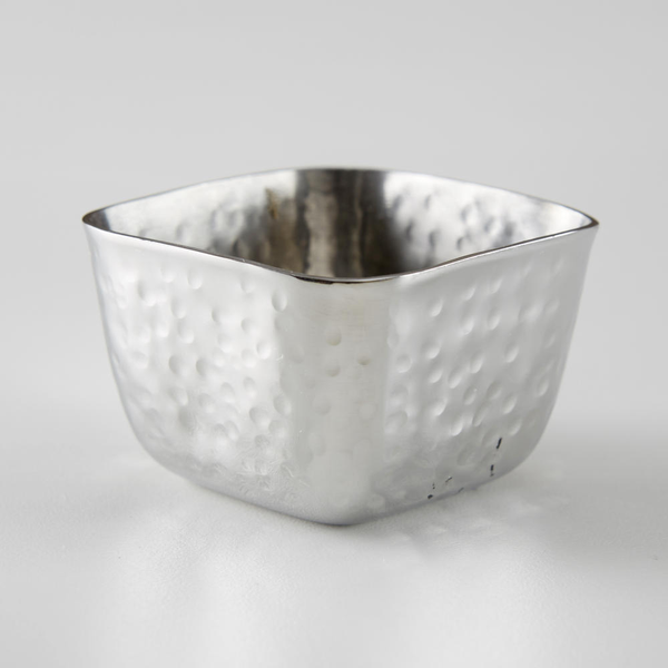 Square Hammered Stainless Steel Sauce Cups