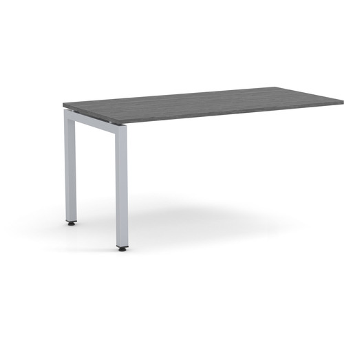 Elements Desk Return 24" X 48" - Newport Grey with Silver Legs
