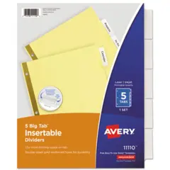 AVE11110 AVERY BIG TAB DIVIDERS 5-TAB 1/ST
