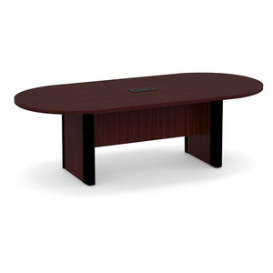 8ft Racetrack, accent base Conference Table: MAHOGANY w/BLACK CLPRT3136NMAHMAHBLK