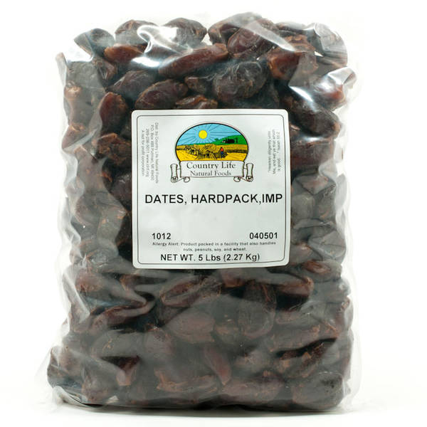 Country Life Natural Foods Dates, Hard Pack (Pitted) Imported